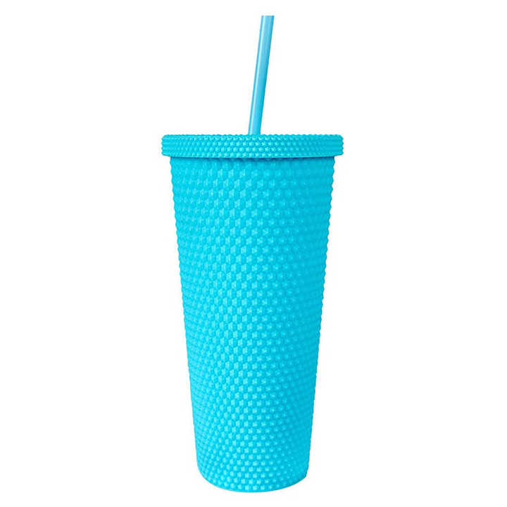 Wholesale Custom 600ml Double Wall Plastic Water Bottles rainbow Diamond Acrylic Coffee Mugs Tumbler Cups with Lid and Straw