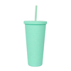 Wholesale Custom 600ml Double Wall Plastic Water Bottles rainbow Diamond Acrylic Coffee Mugs Tumbler Cups with Lid and Straw