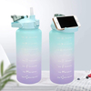 64oz Half Gallon Motivational Water Bottle with Time Marker and Removable Straw,handle,BPA FREE Leakproof Large Water Bottle