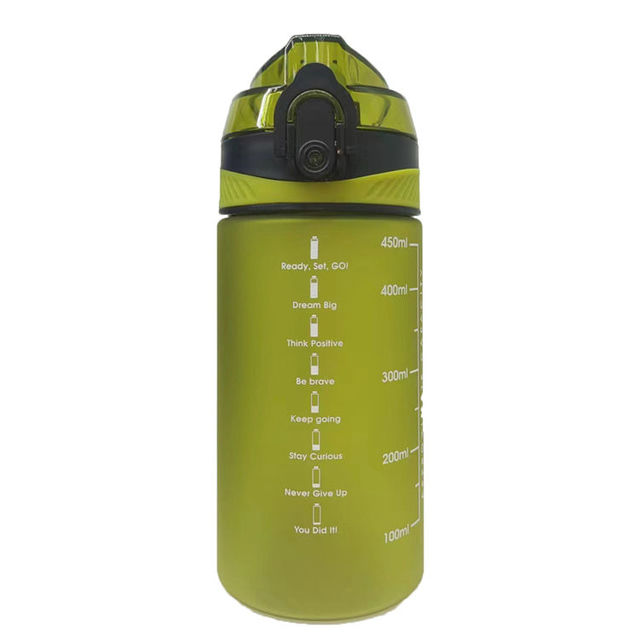 Bpa Free 450ml Tritan Plastic Kids Drinking Bottle Water Bottle With Straw