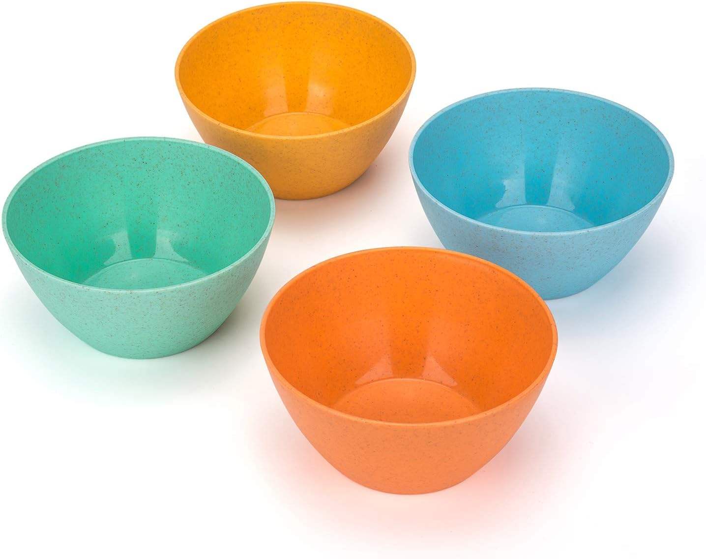 Rpet Plastic Unbreakable Bowls 24 OZ Set Reusable Cereal Soup Bowls Microwave and Dishwasher Safe Bowl