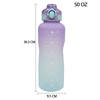 High Quality 1500Ml Colorful Bodybuilding Motivational Plastic Water Bottle 1500 Ml With Logo Print Handle