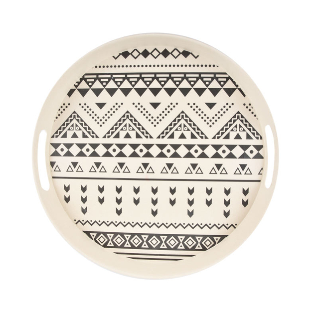 Customized Factory Supply Ivory Color Organic Natural Bamboo Fiber Tray With the Handle