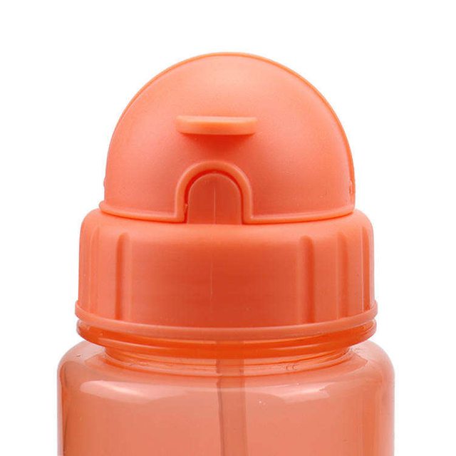 High Quality 600Ml Slim Colorful Clear Straw Kid Bpa Free Plastic Water Drink Bottle With Lid