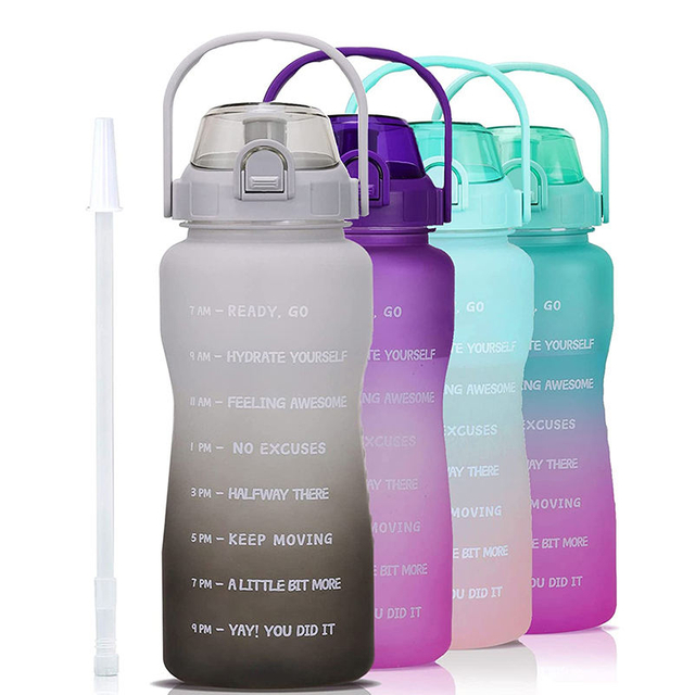Gym Half Gallon Water Bottle Motivational Plastic Bottle Gym One 1 Gallon Water Bottle with Time Marker
