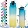 Les Bouteille Deau Botella Motivacional 1L Custom Logo 1000Ml Plastic Bottle Sport Water Bottles With Straw