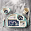 Hot Sales Children's Divided Plates Portion 4 Compartment Diet Plate with Cup Bowl Spoon and Fork
