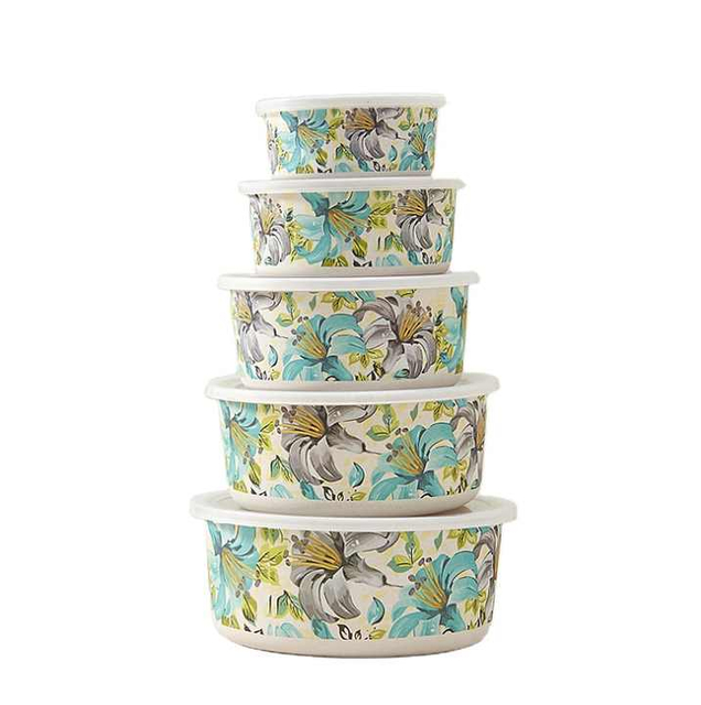 Eco Friendly BPA Free Custom Printrd Kitchen Storage Bamboo Fiber Container Lunch Box Food Storage Boxes Set