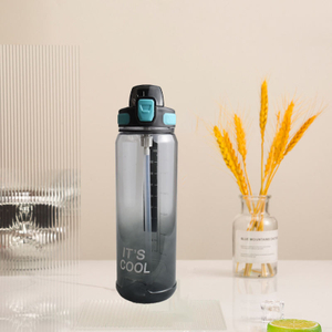 Wholesale 32Oz Hygienic Clear Sport Plastic Gradient Sports Water Bottle With Scale Strap Straw