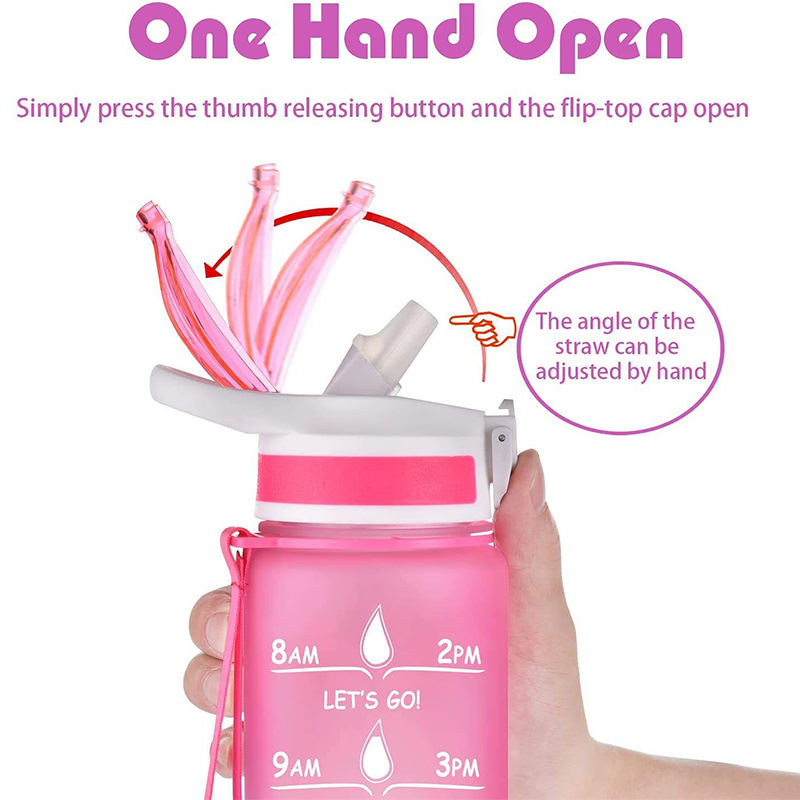 High Quality Eco Friendly Gradient Color Bpa Free 32Oz Tritan Sport Motivational Plastic Water Bottles for Adults