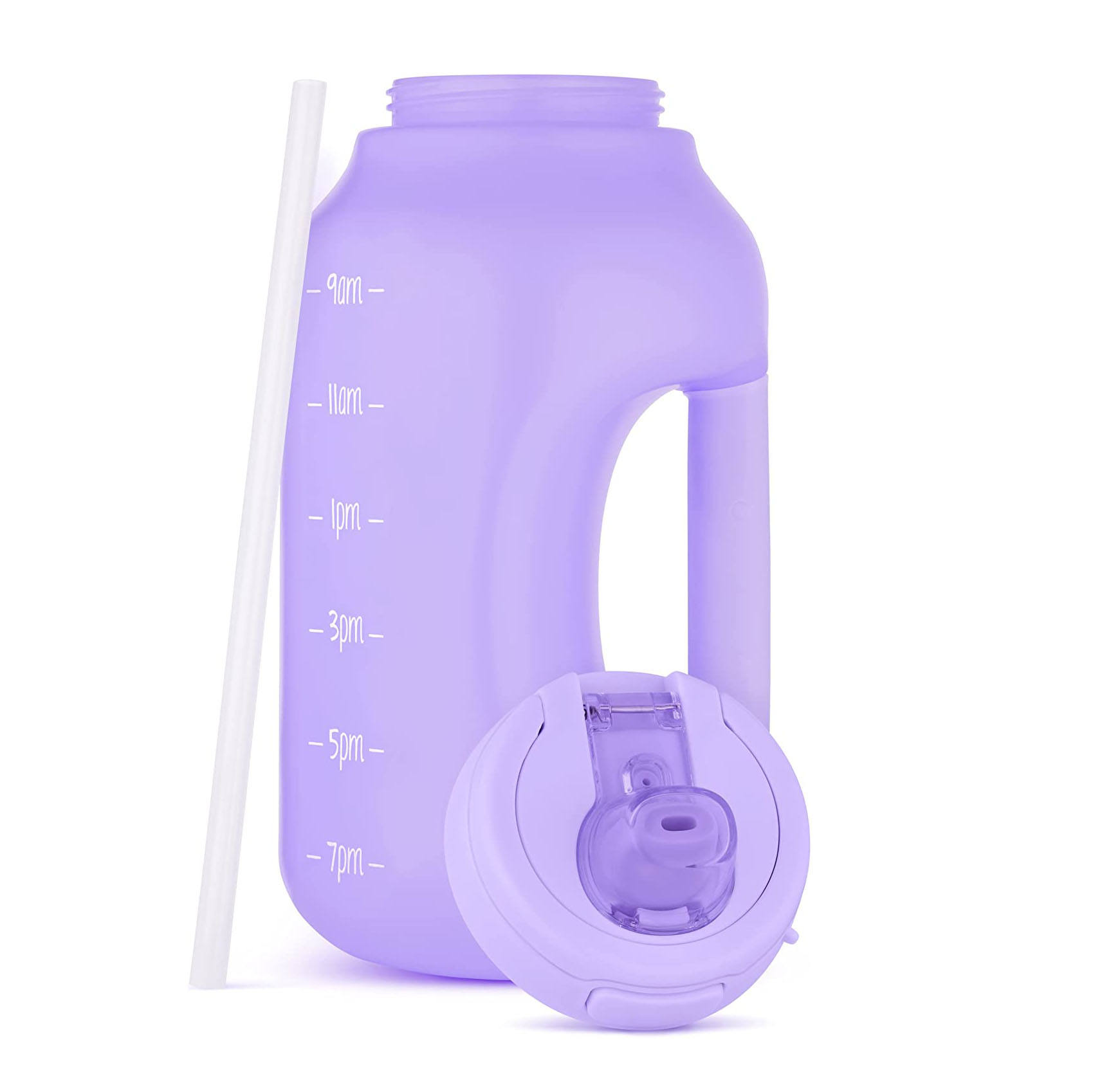 Custom LOGO & Color Half Gallon Motivational Bottle with Time Marker Outdoor Fitness Water Bottle Lid with Locking