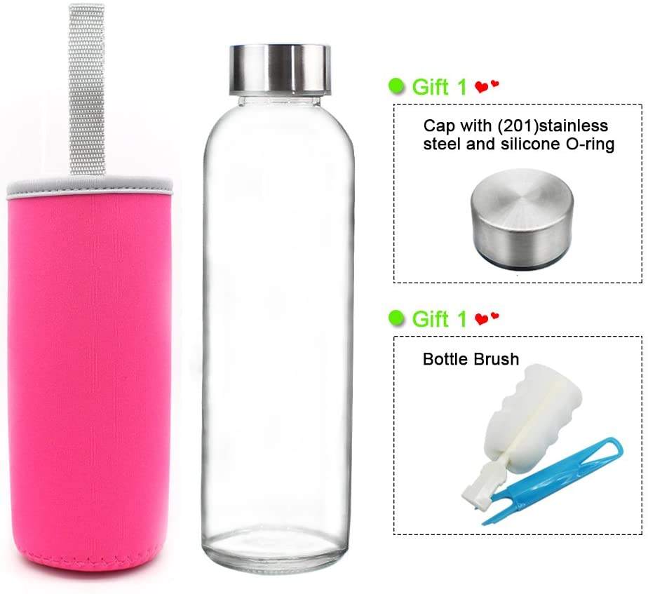 Hot Sell 500ml BPA Free Tritan High Borosilicate Glass Water Bottle with Bottle Cover for Hiking and Sports