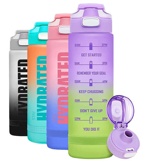 32 oz Water Bottle Plastic Sports Cute Water Bottle for Girls Women for School Bottles