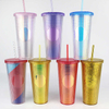 Tasse a Cafe De Luxe Becher Mit Deckel Und Strohhalm Skinny Double Wall Coffee Customized Tumblers With Lid and Straw