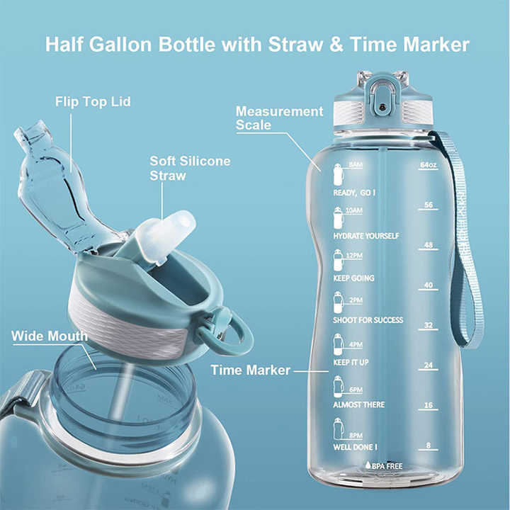 Bouteille Deau En Plastique Pour Le Sport 2L 2 Liter Bpa Free Sports Sport Water Bottle