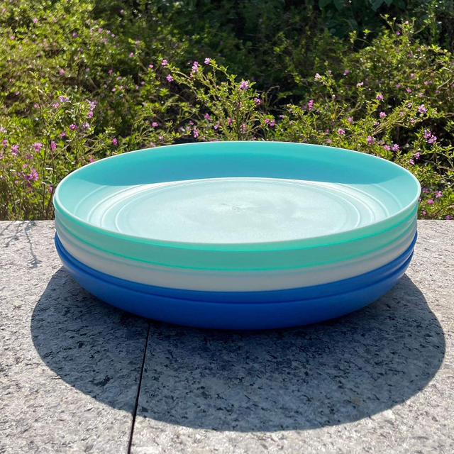 BPA FREE LARGE RPET PLASTIC PLATE REUSABLE PLATE DISHWASHER SAFE 8 9 10inch DINNER PLATE CUSTOMIZE COLORS and LOGOS