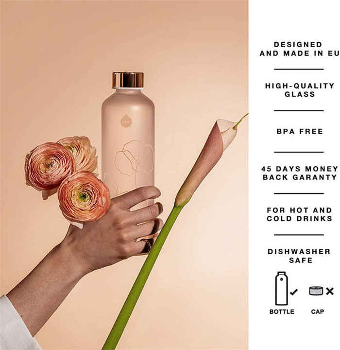 32Oz 32 Oz High Quality Elegant Hot and Cold Water Bpa Free Borosilicate Glass Water Bottle With Cap