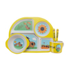 Eco-friendly Bamboo Fiber Dinner Kids Eating Plate Tableware Sets