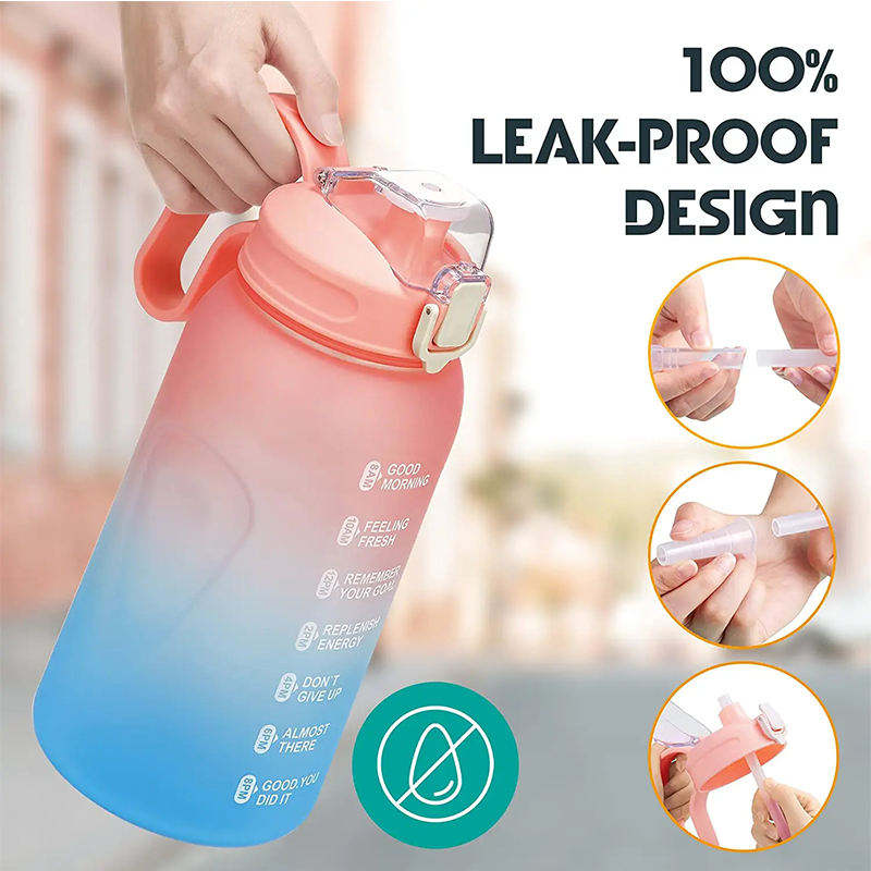 2023 Bottiglie Per Acqua Colorful Water Bottle With Straw Lid for Gym Travel Camping Sports With Custom Logo