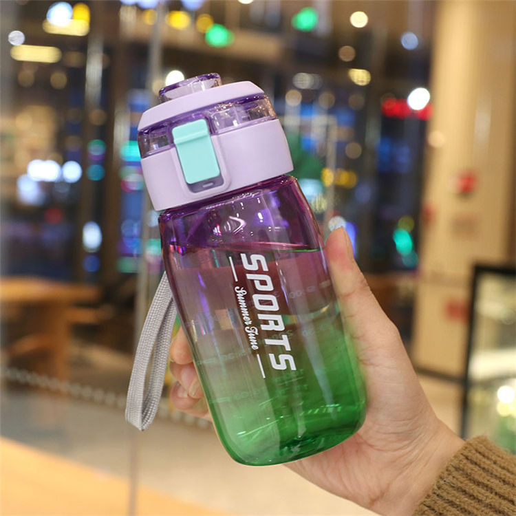 2024 500ml Drinking Bottle Sport Plastic Gradient Colour Water Bottle