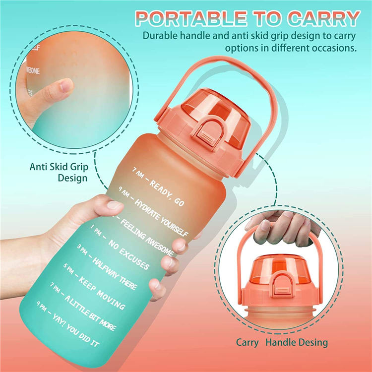 2023 New Design Bottiglia Motivazionale 64Oz 64 Oz Custom Personalised Motivational Sport Water Bottle With Time Marker