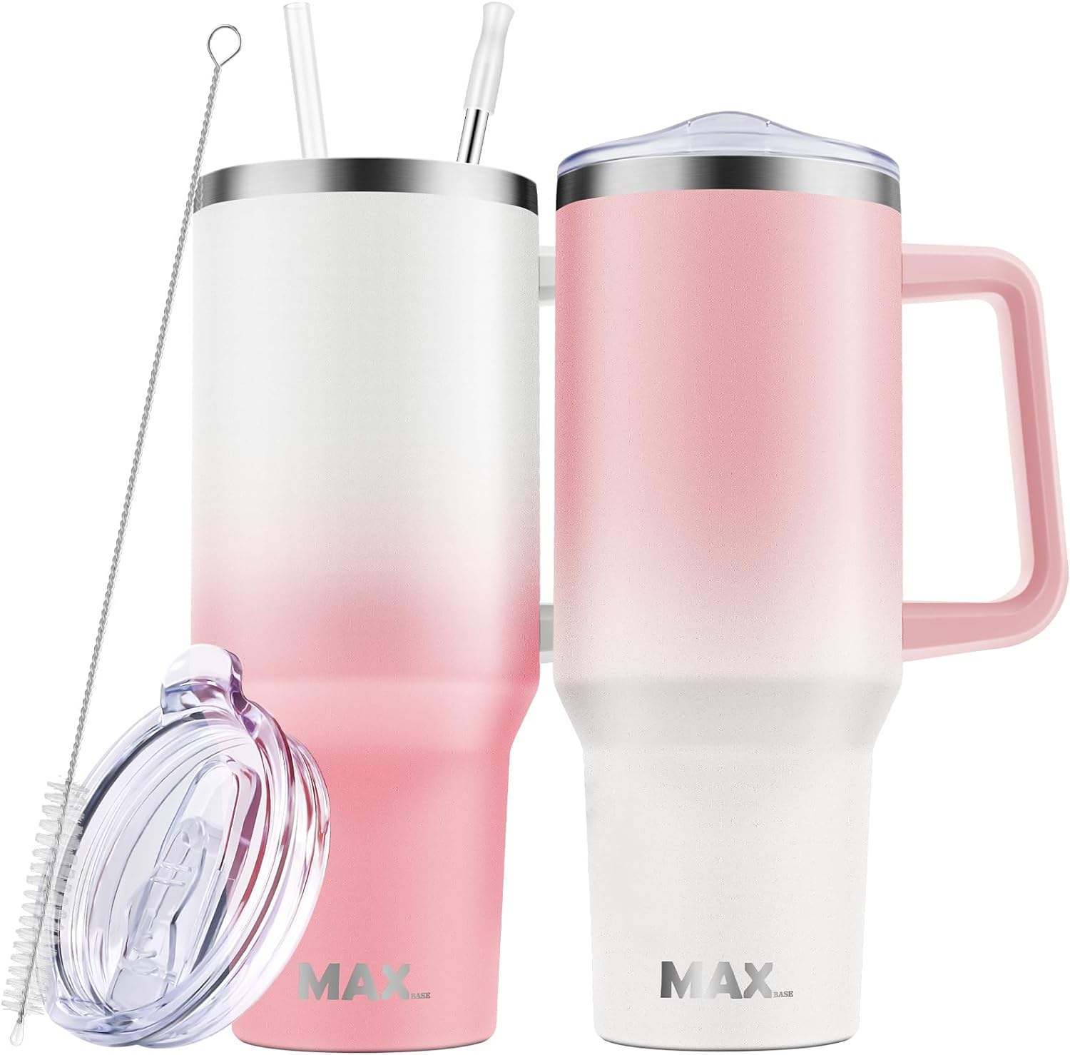 40 oz Tumbler With Handle and Straw Lid Insulated Reusable Stainless Steel Travel Mug Keeps Drinks Cold up to 34 Hours
