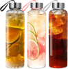 18oz Glass Bottles With Lids for Juice Juice Cleanses and Reusable Juicing Bottles Wide Mouth Can Custom Cloth Cover