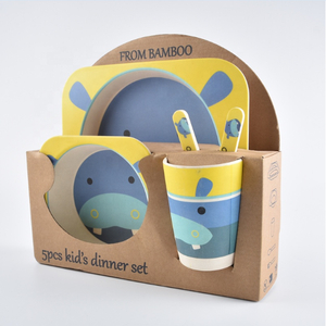 Household Children Kitchen Set Bamboo Fiber Kids Dinner Set Children Dinnerware