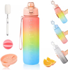 Customize Color Motivational Water Bottle BPA Free 1L/32oz Jug with Straw and Time Tracker Inspirational Water Bottles