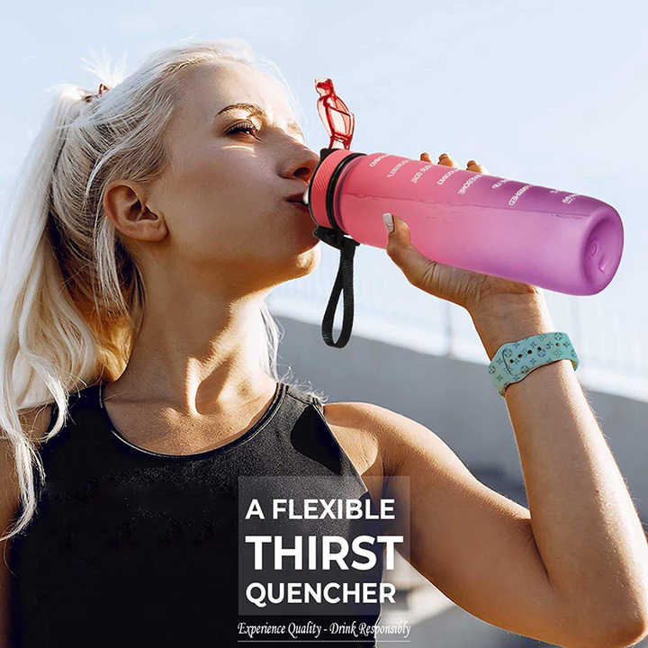 Botella Para Agua 1Litro Bottles With Straw With Custom Logo Wide Mouth Plastic 32Oz Sports Water Bottle
