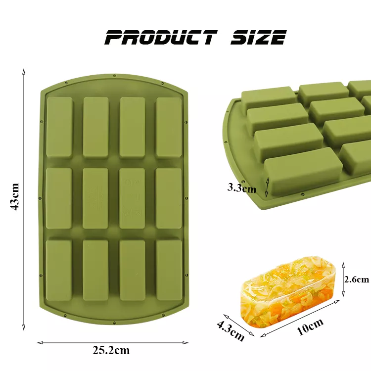Large Food Grade Silicone Non Stick 12 Lattice Baking Cake Mold