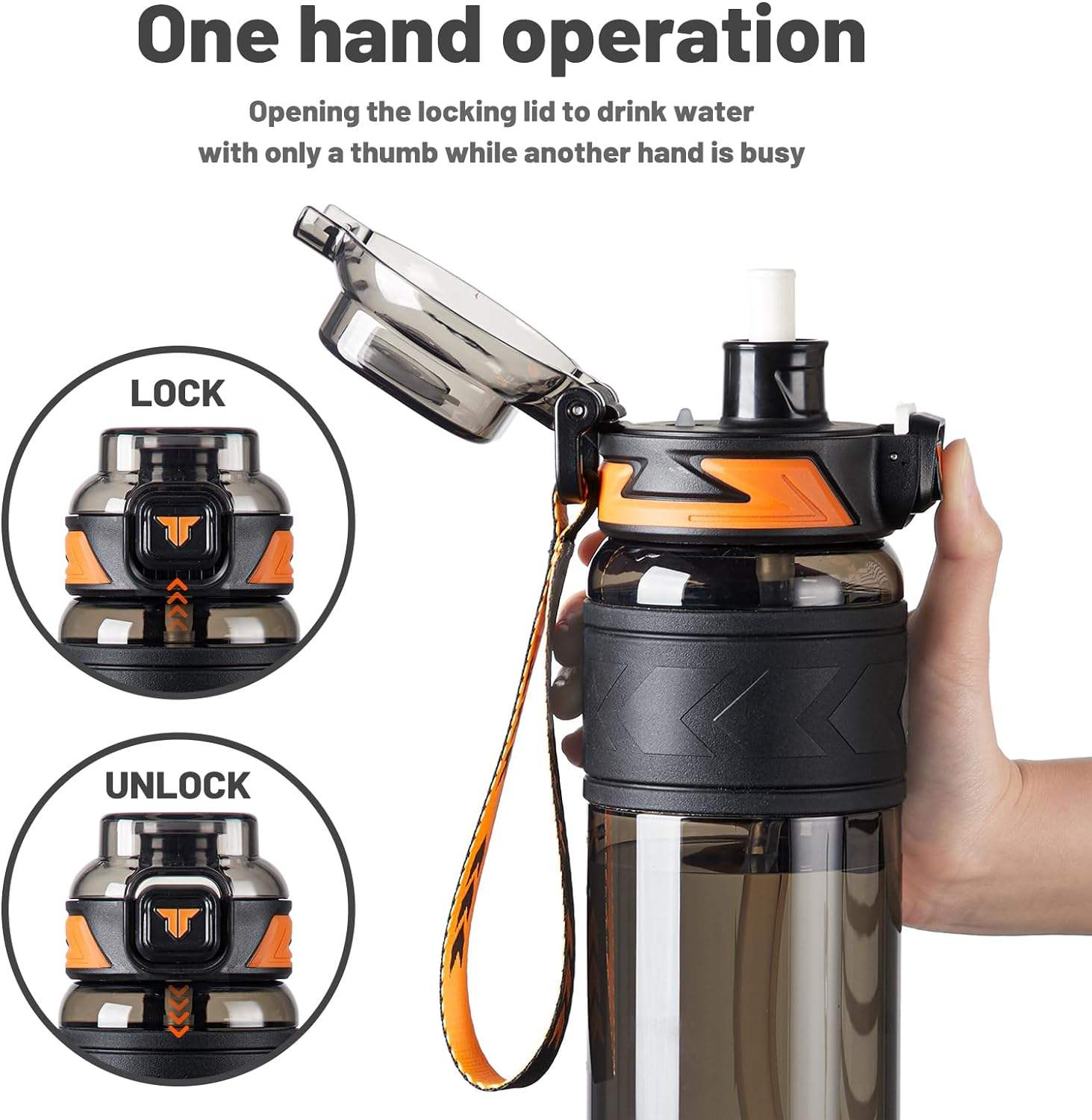 800ml/1000ml Tritan Custom Logo Student Straw Bottle Student Straw Portable High Capacity Sports Water Bottle