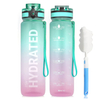 32OZ Motivational Fitness Sport Water Bottle With Time Maker Fast Flow Non-Toxic BPA Free Wide Mouth Water Bottle