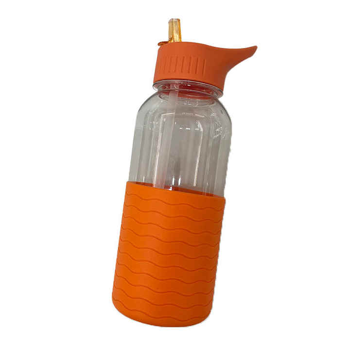 Wholesale 1 Litre Clear 32 Oz Reusable Water Sipper Bottle With Handle Silicone Sleeve