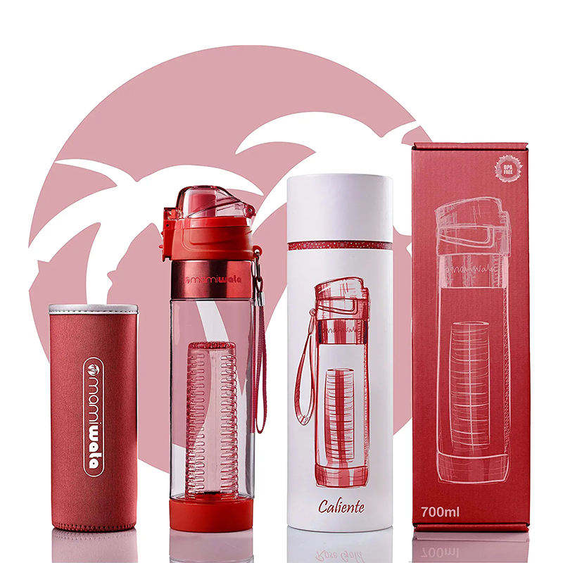 2024 New Bpa Free 700 ML Minimalist High Temperature and Water-proof Portable Plastic Water Bottle With Handle for Fruit