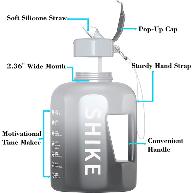 74OZ Leakproof Drinking Water Bottle With Time Marker Straw to Ensure You Drink Enough WaterThroughout the Day for Fitness