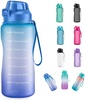 1 Gallon Water Bottle With Straw Time Marker Wide Mouth BPA-Free With Custom Logo for Fitness Large Gym Plastic Bottle