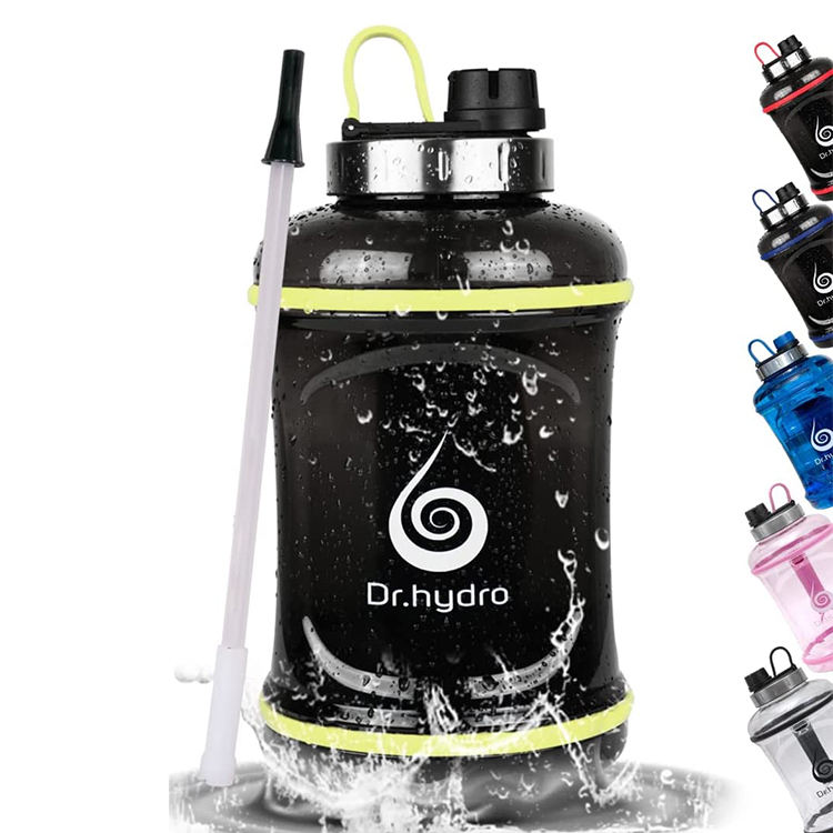 Tritan BPA-Free Water Jug 2.2L Motivational Plastic Gallon Water Bottle With Straw for Fitness Gym Sports