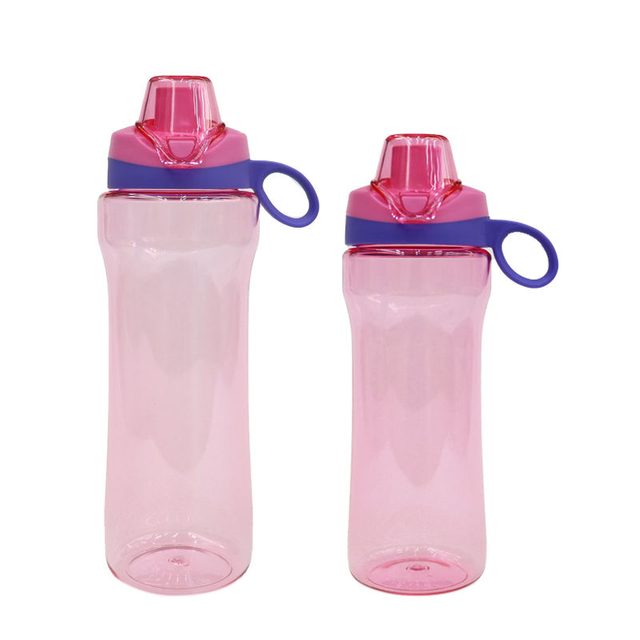 Wholesale 650Ml Clear Colorful Stylish School Kids Big Cute Plastic Water Bottle With Lid Handgrip