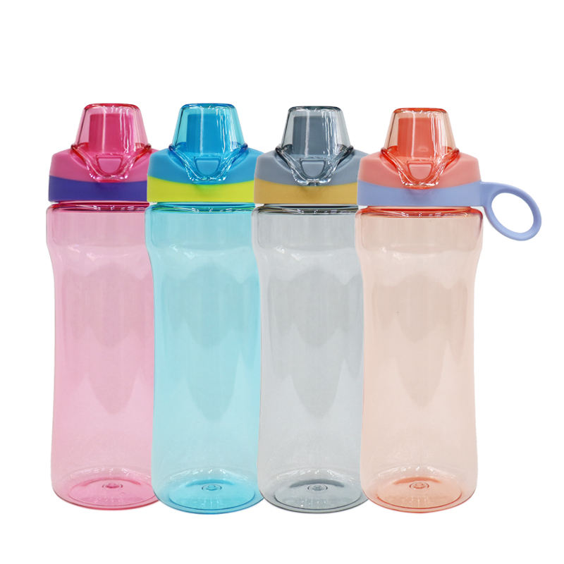 High Quality 650Ml Leakproof Portable Transparent School Cute BPA FREE TRITAN Plastic Water Bottles With Handle