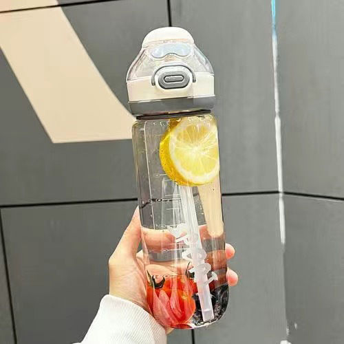 2024 Garrafa De Agua Esportiva Plastic Sport Fruit Water Bottle With Straw
