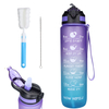1L Big Capacity Portable Tritan Plastic Sports Water Bottle Space Bottle Screw Lid with Suction Nozzle and Hand Grip