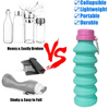 Reusable Silicone Collapsible Portable Leak Proof Sports Drinking Cup Foldable Travel Outdoor Water Bottle with Lid