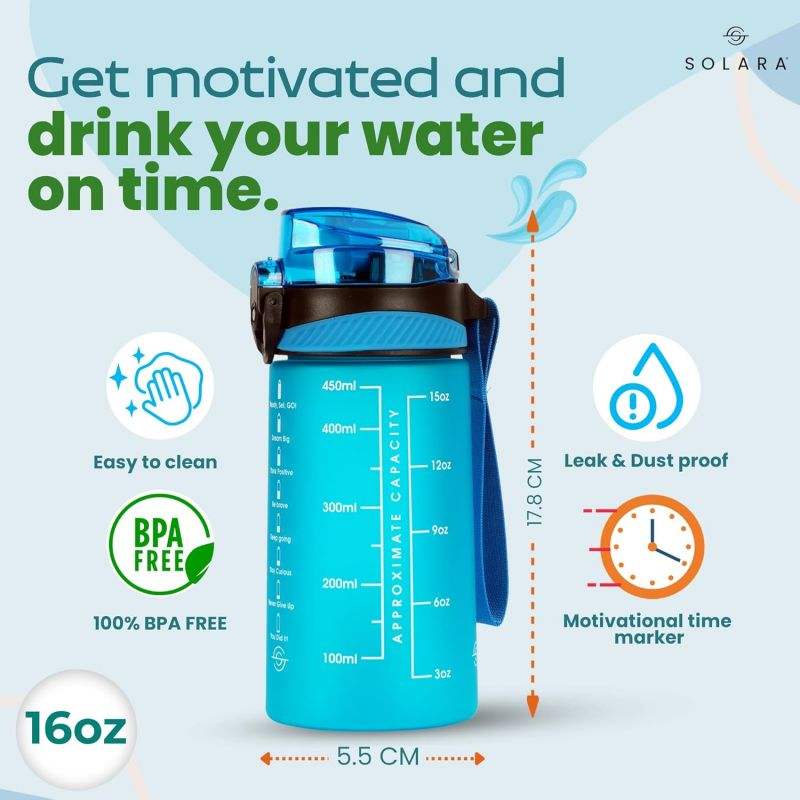Popular Cartoon Children's Plastic Motivational Sports Drinking Water Bottle Duck Mouth Cup with Straw for Kids