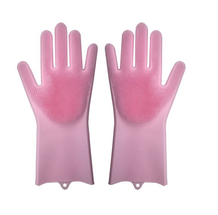 Wholesale Multifunction Silicone Reusable Dishwasher Rubber Scrubbing Kitchen Gloves Dish Washing Tools