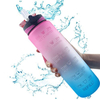 Custom Plastic Straw Strainer Filter Gym Sports 1L 32oz BPA Free Tritan Motivational Water Bottle With Time Marker