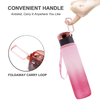 Custom Plastic Straw Strainer Filter Gym Sports 1L 32 oz BPA Free Tritan Motivational Water Bottle Sport With Time Marker