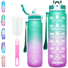 1 Liter BPA Free Gradient Plastic Water Bottle 32oz Motivational Time Marker Water Bottle With Custom Logo