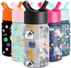 100% Leak Proof BPA FREE Kids Drink Water Bottle with Straw 350ML Plastic Water Bottle for Children and Camping