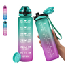 Plastic Water Bottles Leakproof Tritan Bpa Free 1l Fitness Sports Water Jug With Time Marker Motivational Water Bottle